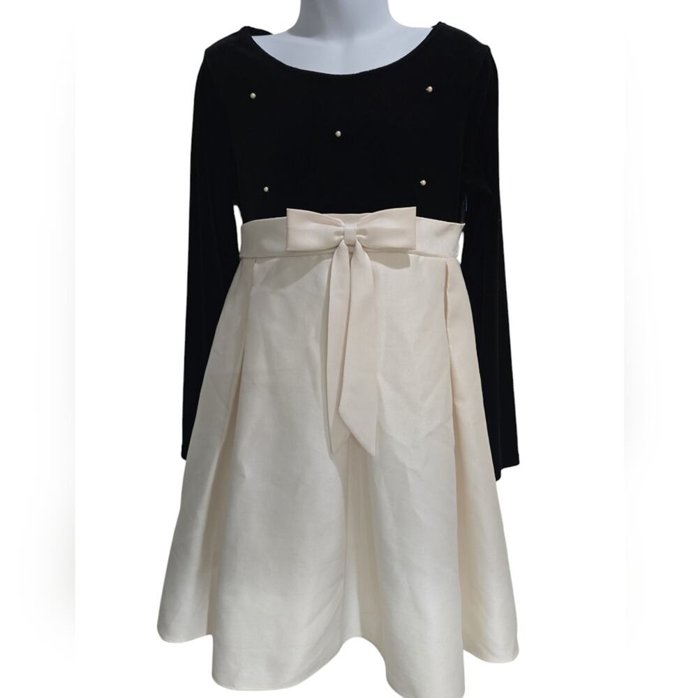Black Velvet And Satin Dress